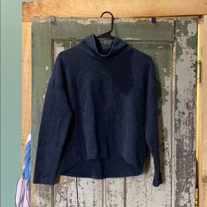 Mock neck navy sweater